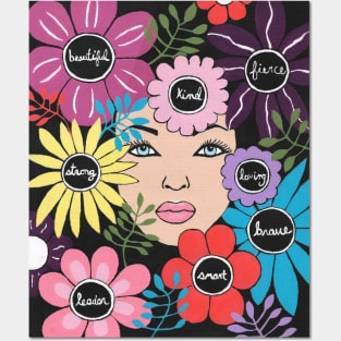 International Womens Day, Floral Acrylic Painting Posters and Art